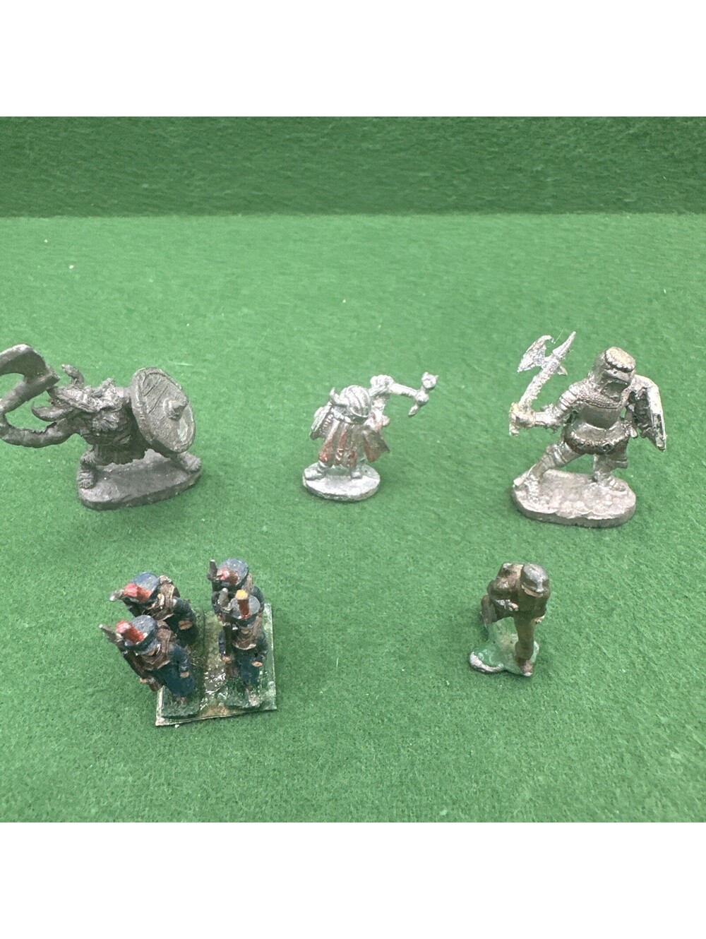 Vintage Metal Miniatures Mixed Lot Fantasy Knight Soldier DnD Tabletop Figures